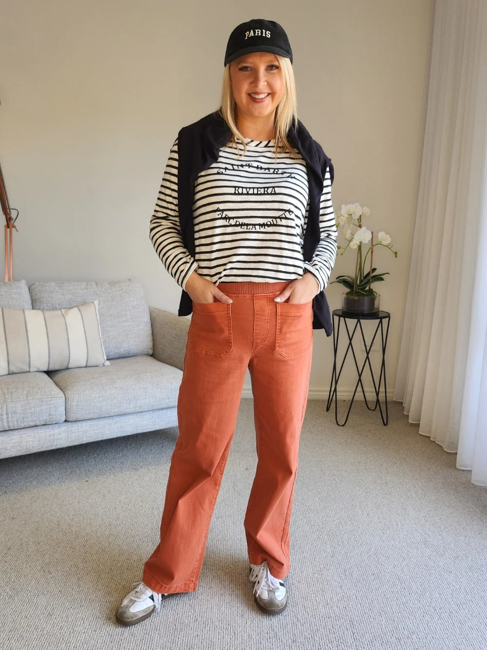 Carpenter Stretch Wide Leg Pull On Denim Jean - Fig - Image 2