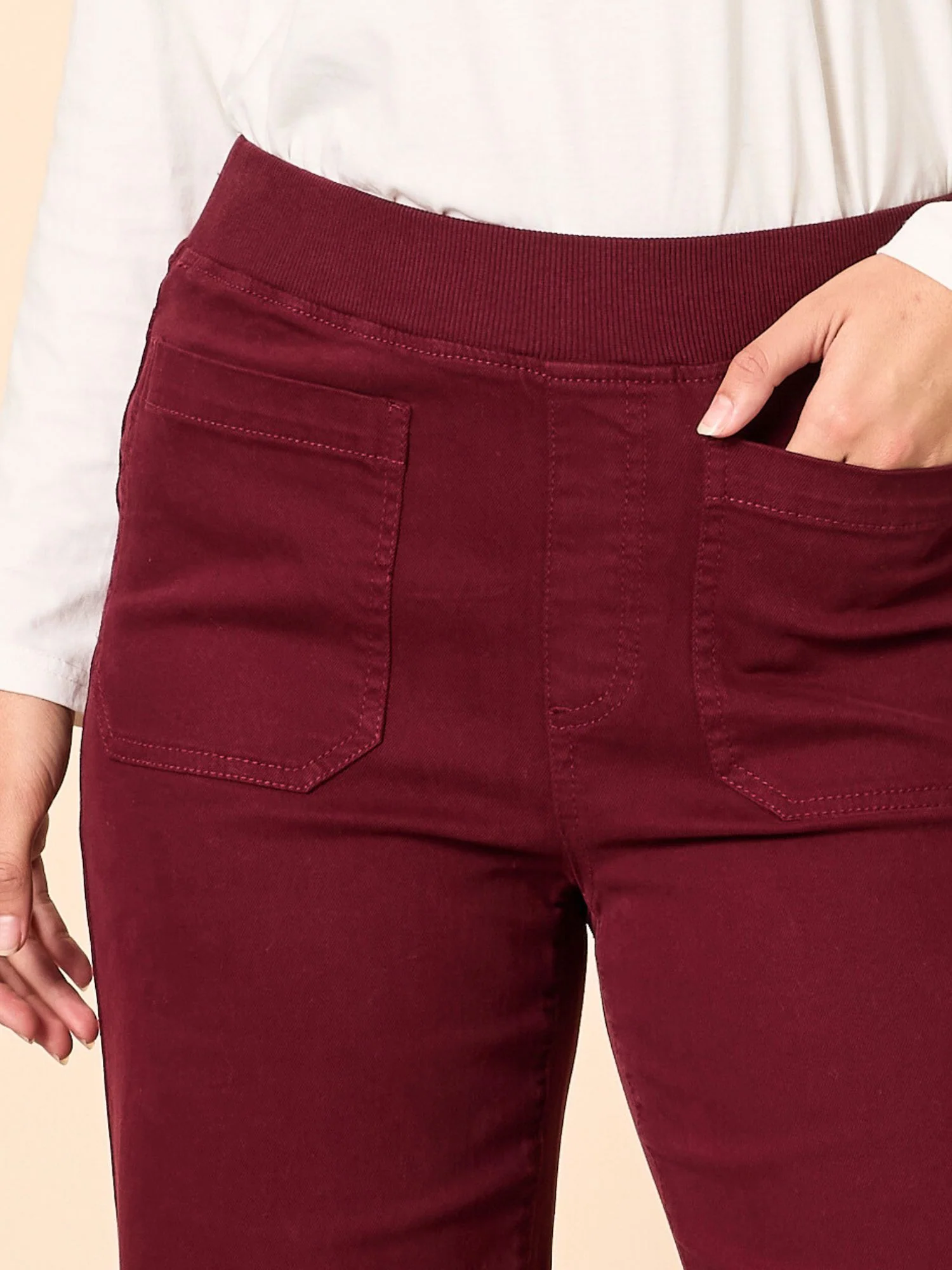 Carpenter Stretch Wide Leg Pull On Denim Jean - Shiraz - Image 3