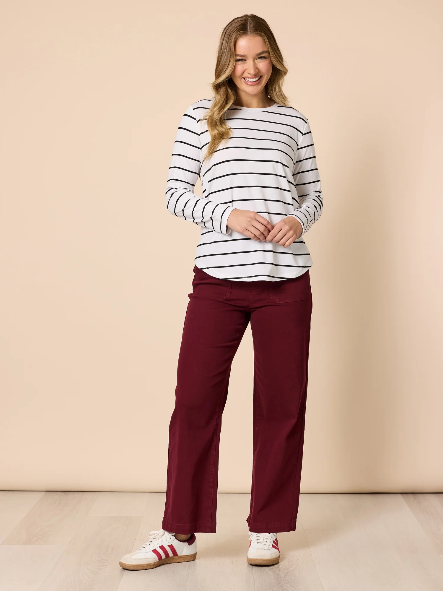 Carpenter Stretch Wide Leg Pull On Denim Jean - Shiraz - Image 4