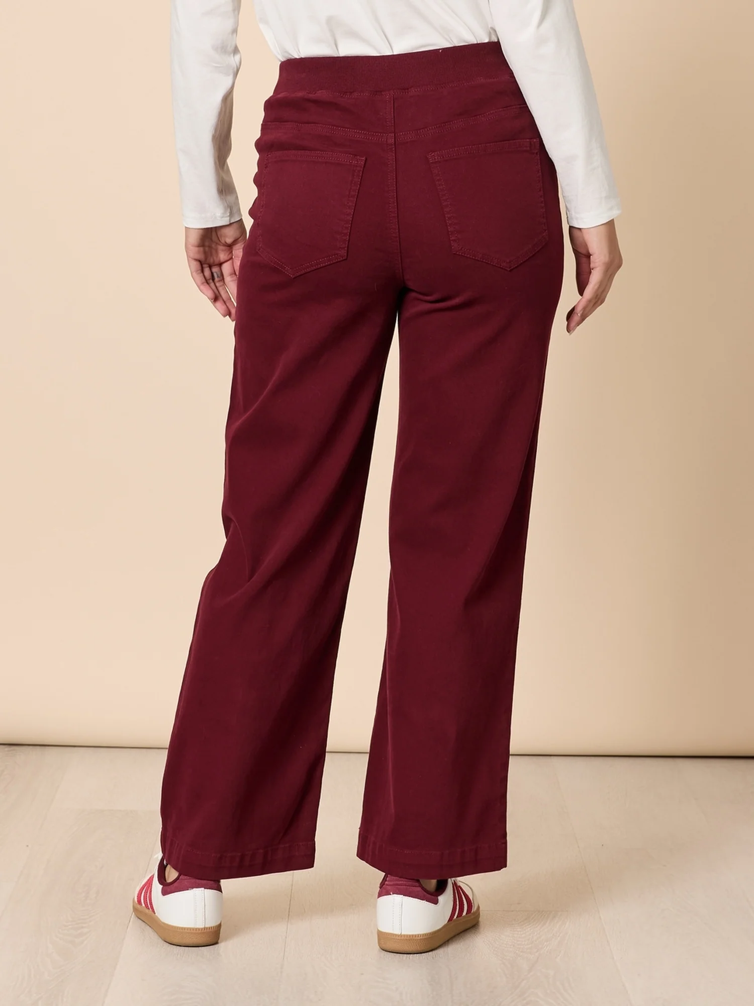 Carpenter Stretch Wide Leg Pull On Denim Jean - Shiraz - Image 5