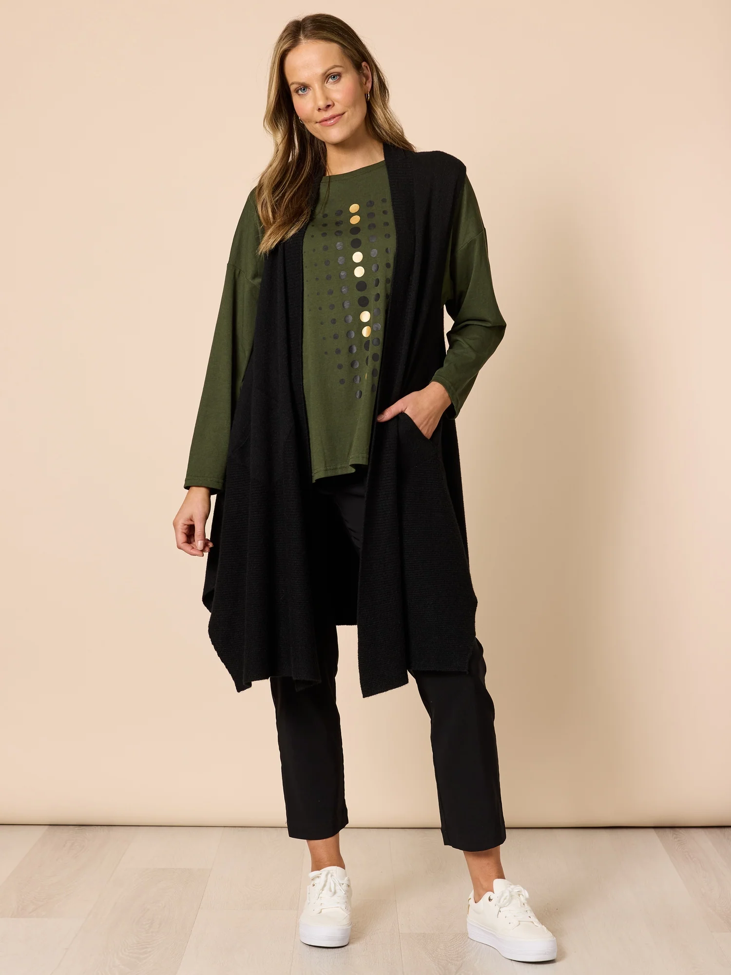 Casa Longline Knit Vest - Black - Image 6