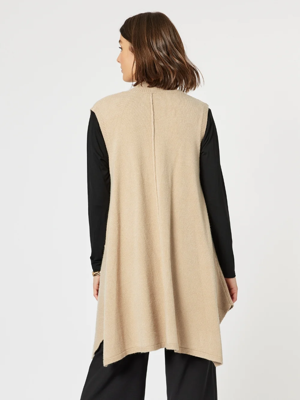 Casa Longline Knit Vest - Natural - Image 4