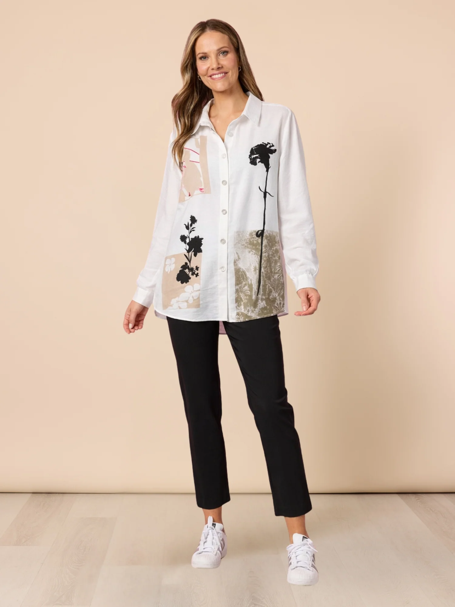 Celine Floral Print Shirt - Ivory - Image 3