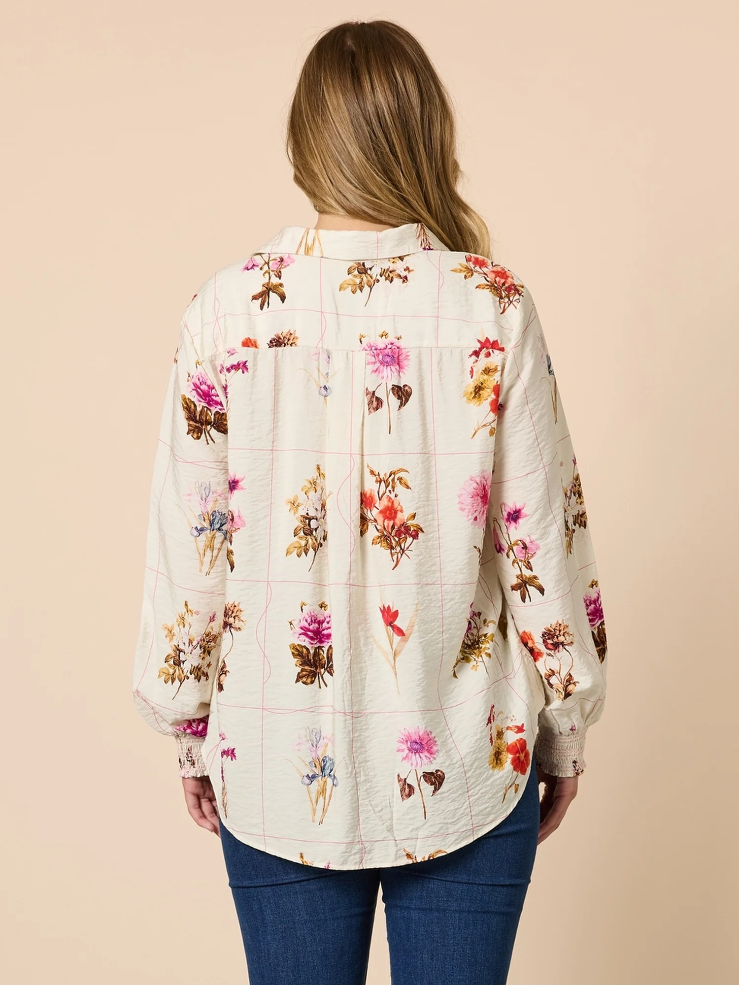 Central Park Floral Print Shirt - Natural Multi - Image 4