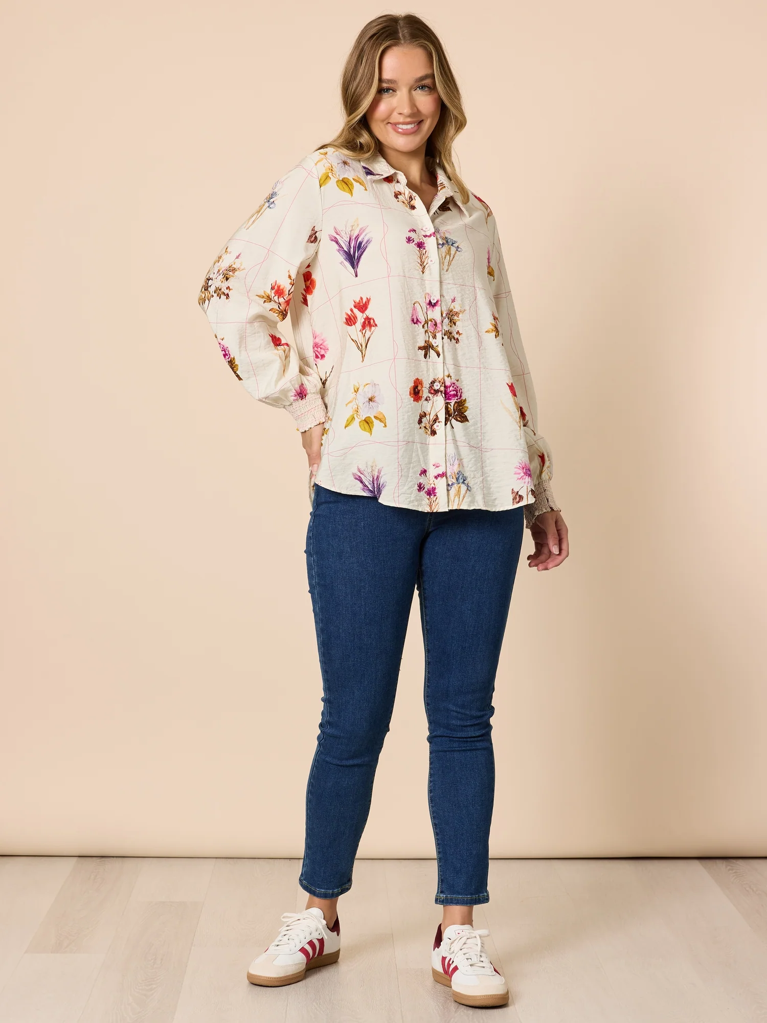 Central Park Floral Print Shirt - Natural Multi - Image 6