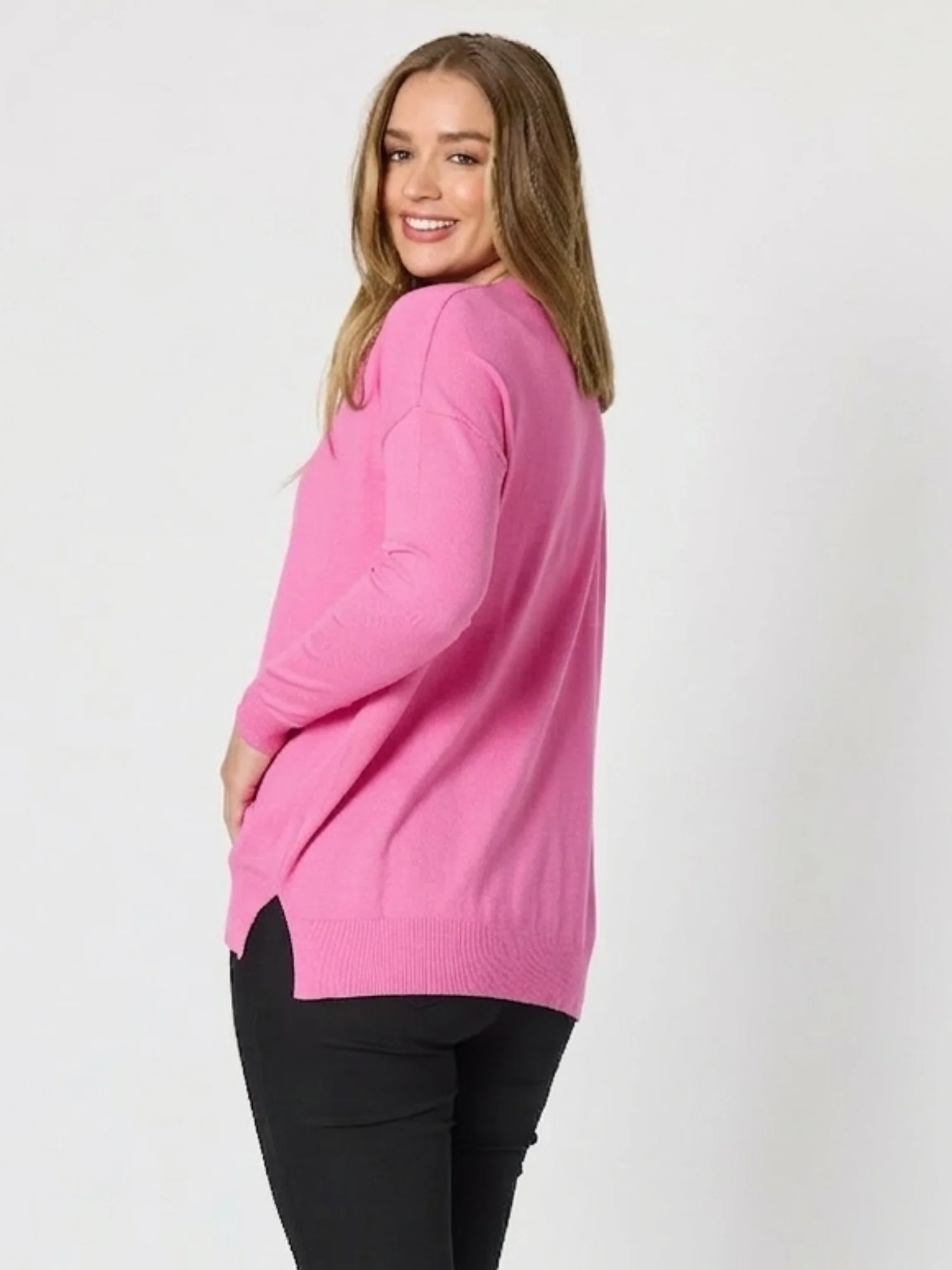 C'est La Vie Knit Sweat - Hot Pink - Image 5