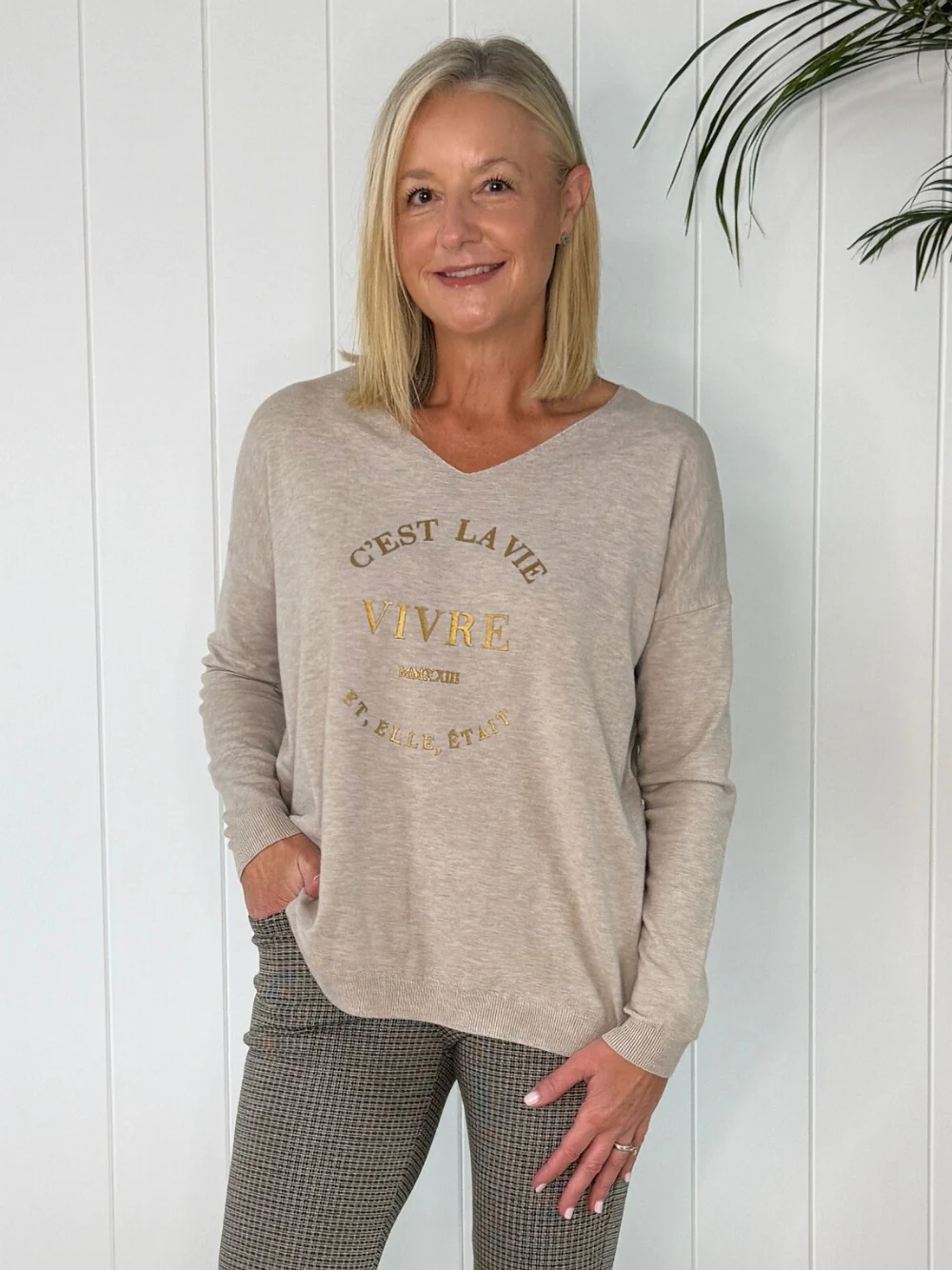 C'est La Vie Knit Sweat - Natural - Image 8