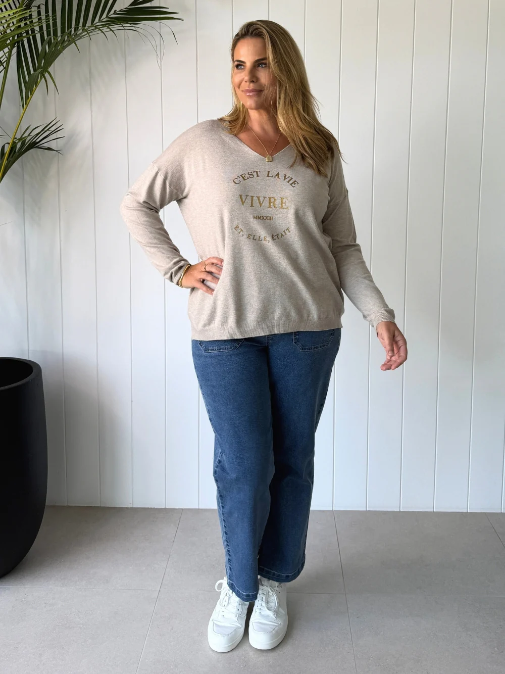 C'est La Vie Knit Sweat - Natural - Image 9