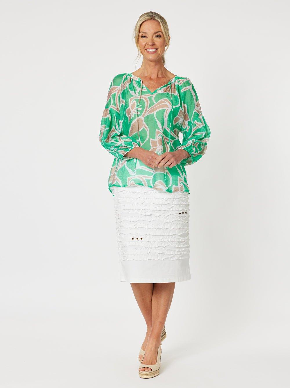 Charlie Stitched Detail Skirt - White - Image 3