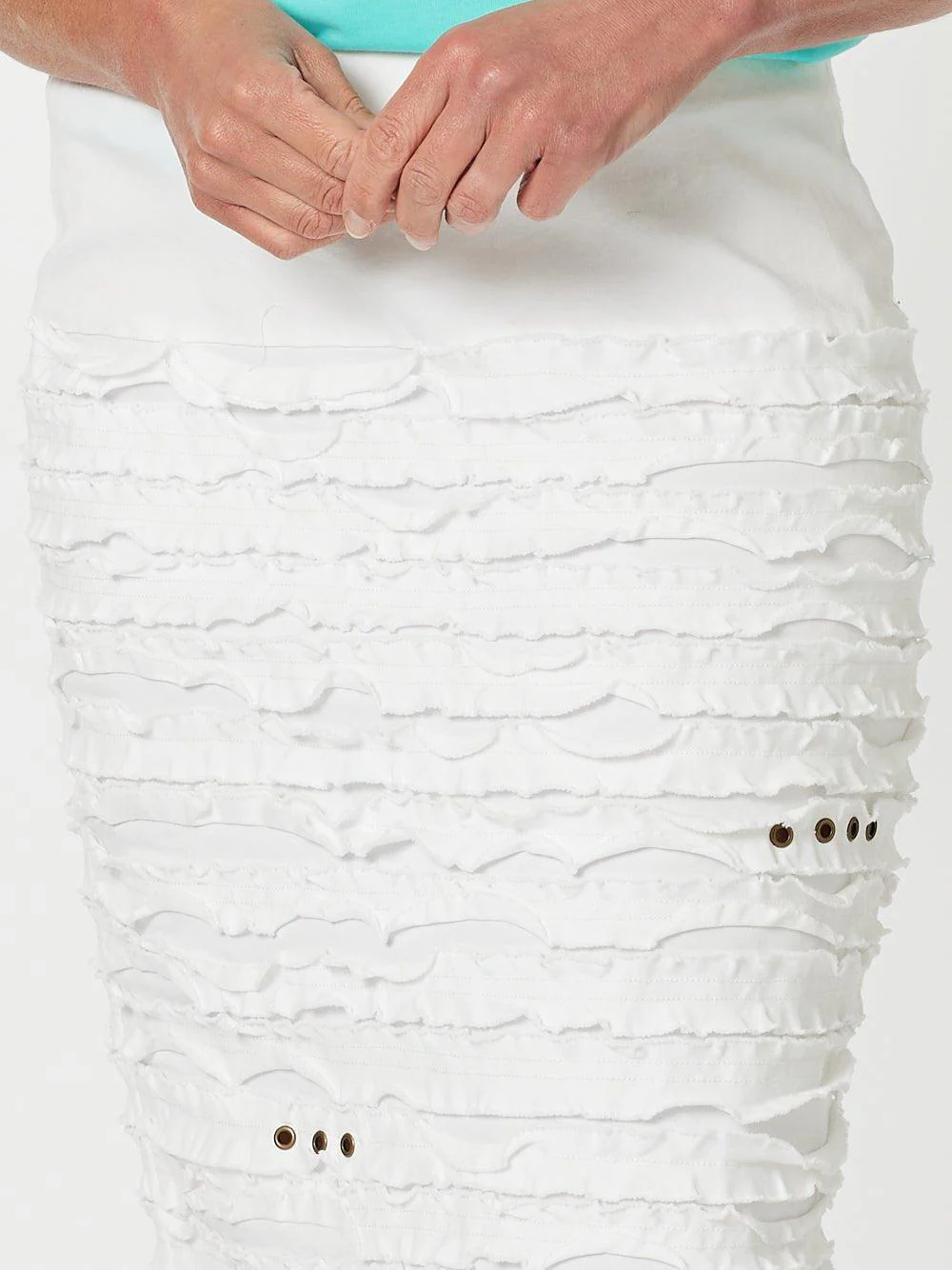 Charlie Stitched Detail Skirt - White - Image 6