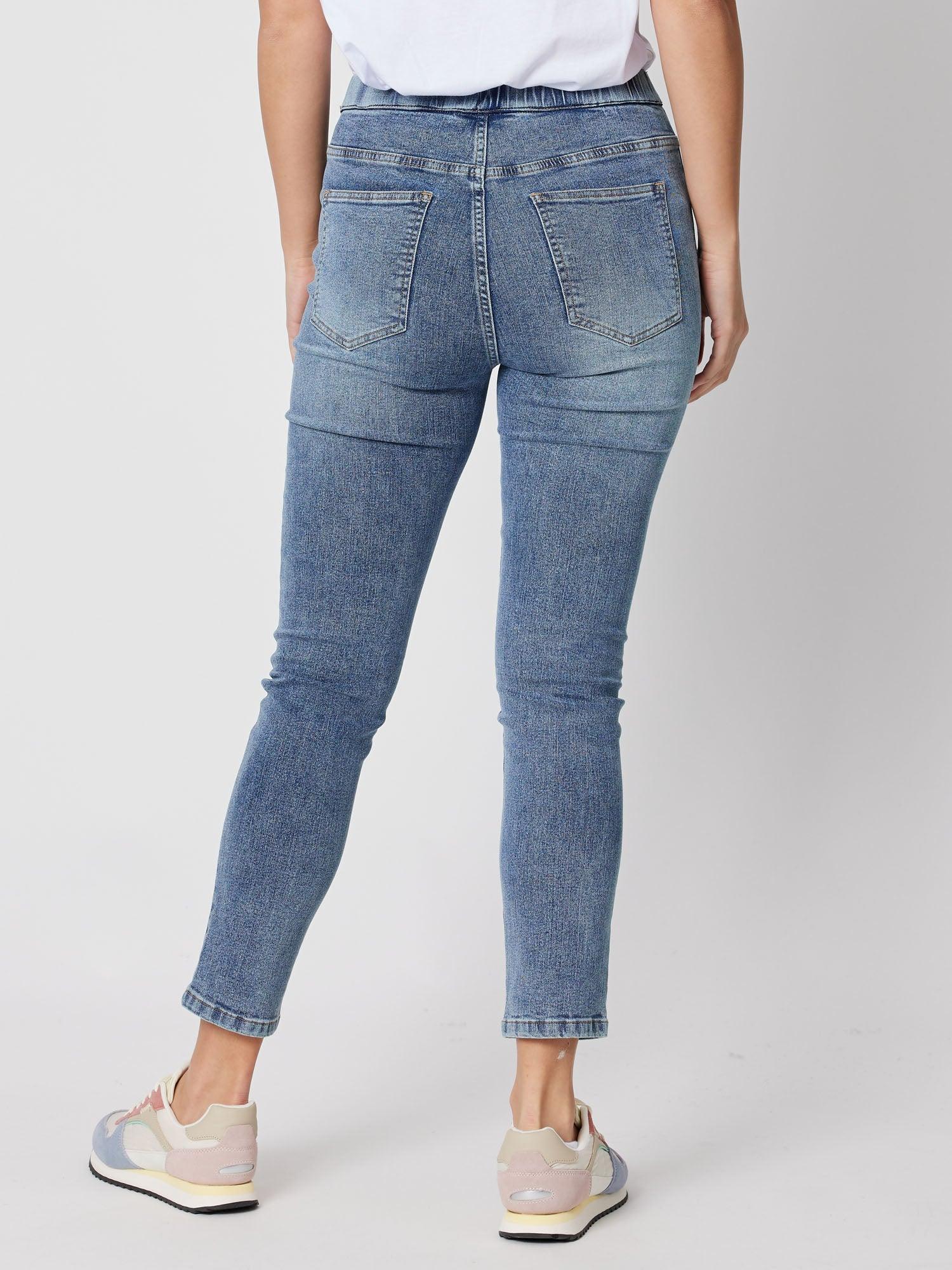 Charlotte Mid Rise Pull On Jean - Denim - Image 4