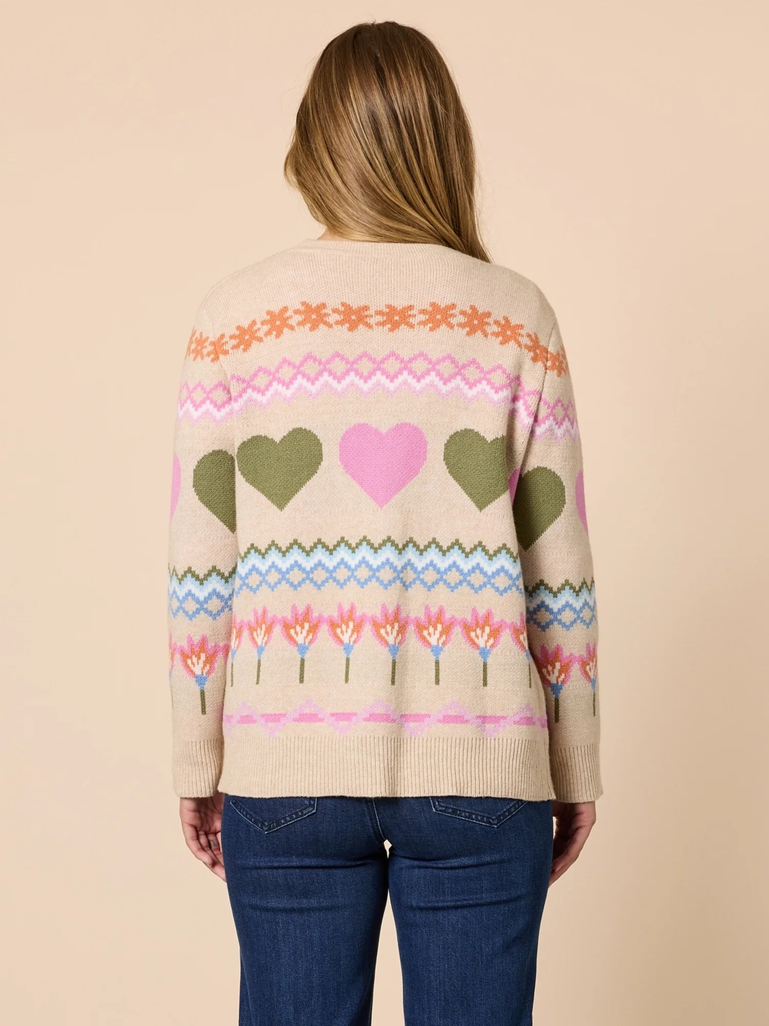 Charming Print Cardigan - Natural Multi - Image 4
