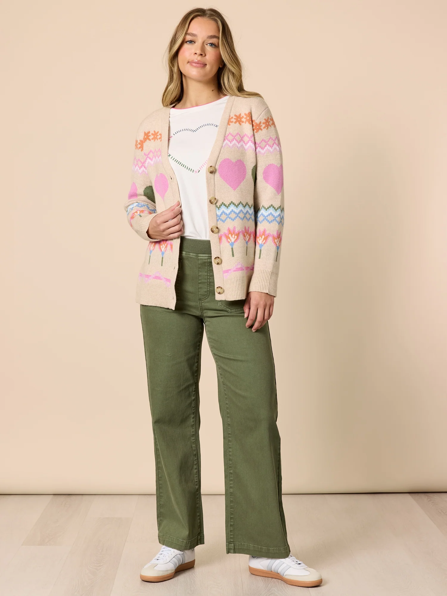 Charming Print Cardigan - Natural Multi - Image 6