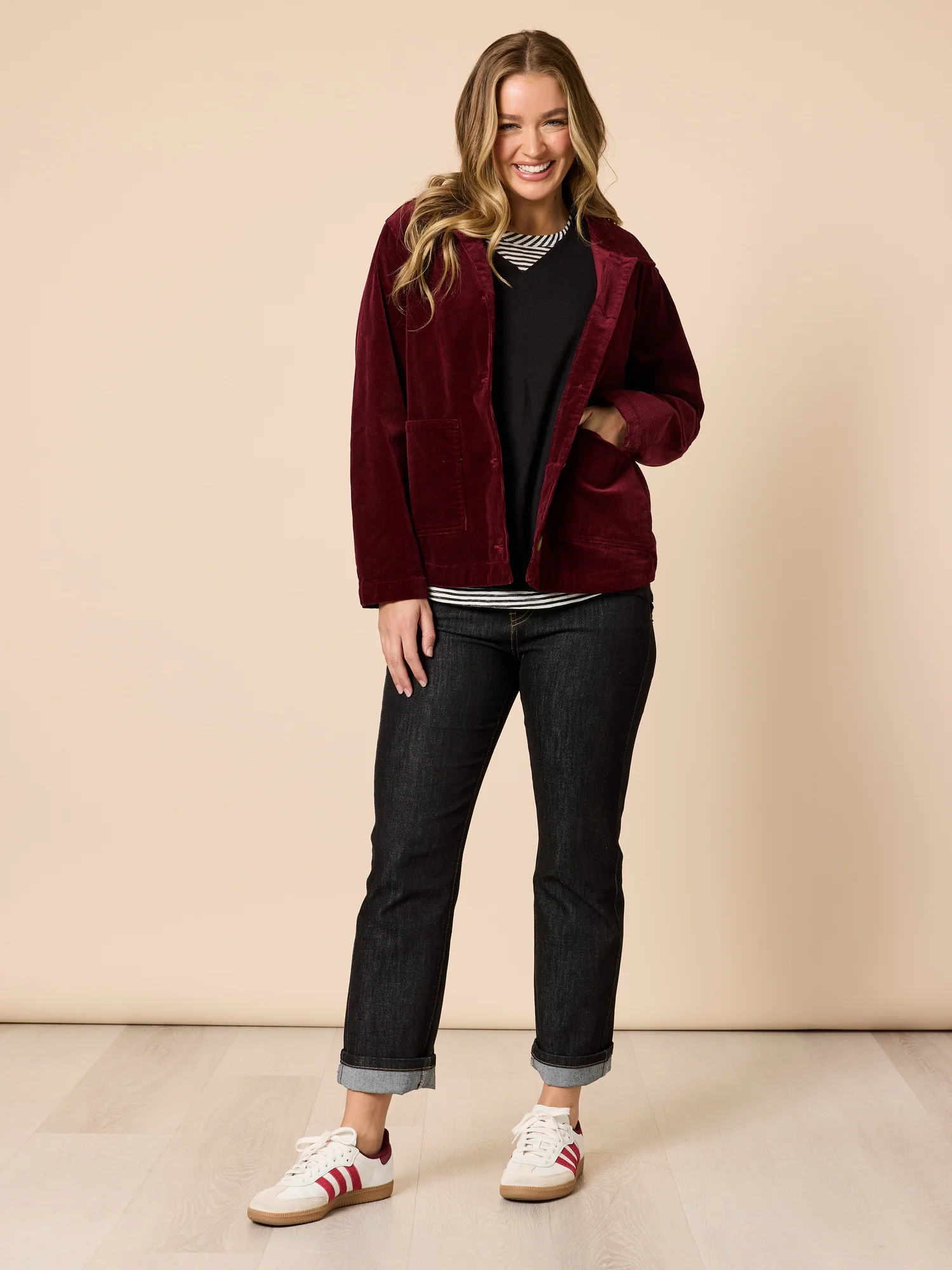 Chateau Velvet Cord Jacket - Shiraz - Image 2