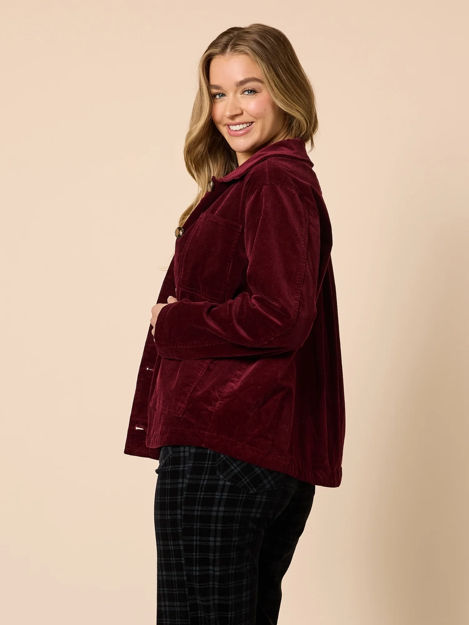Chateau Velvet Cord Jacket - Shiraz - Image 3
