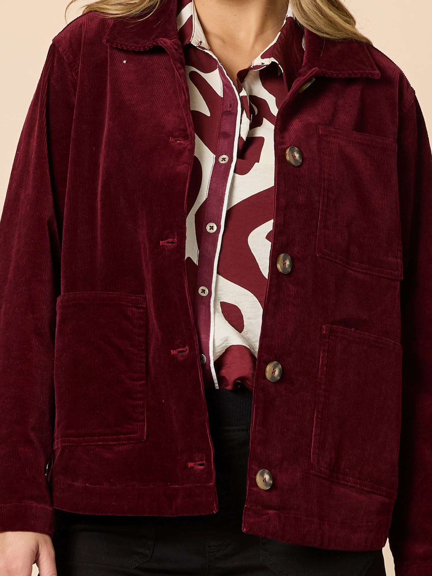 Chateau Velvet Cord Jacket - Shiraz - Image 5