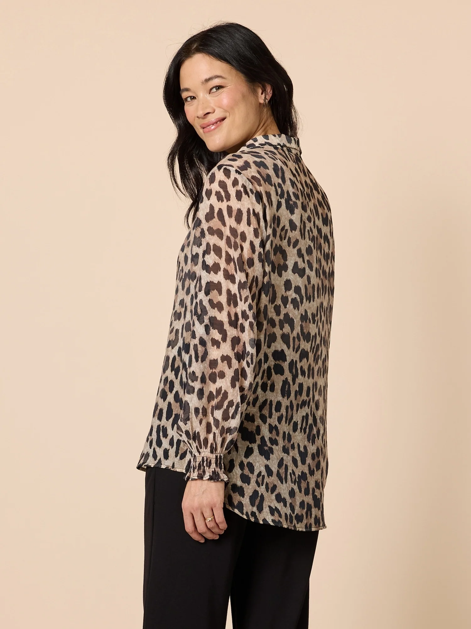 Cheetah Print Sheer Shirt - Animal - Image 4
