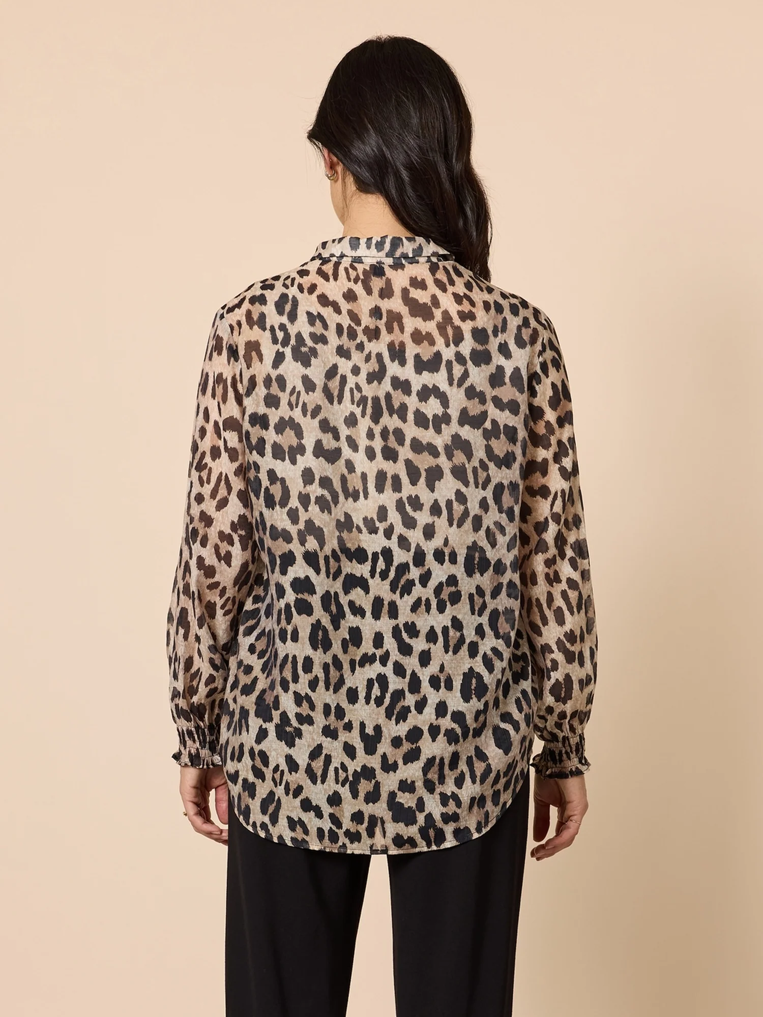 Cheetah Print Sheer Shirt - Animal - Image 5
