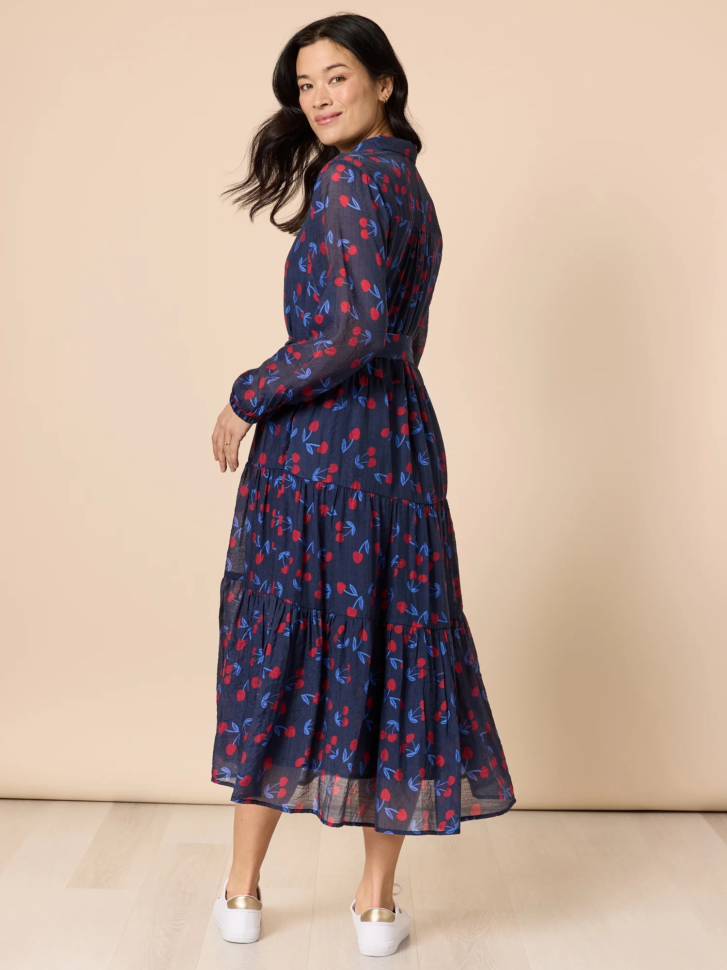Cherry Delight Print Dress - Navy/Red - Image 3