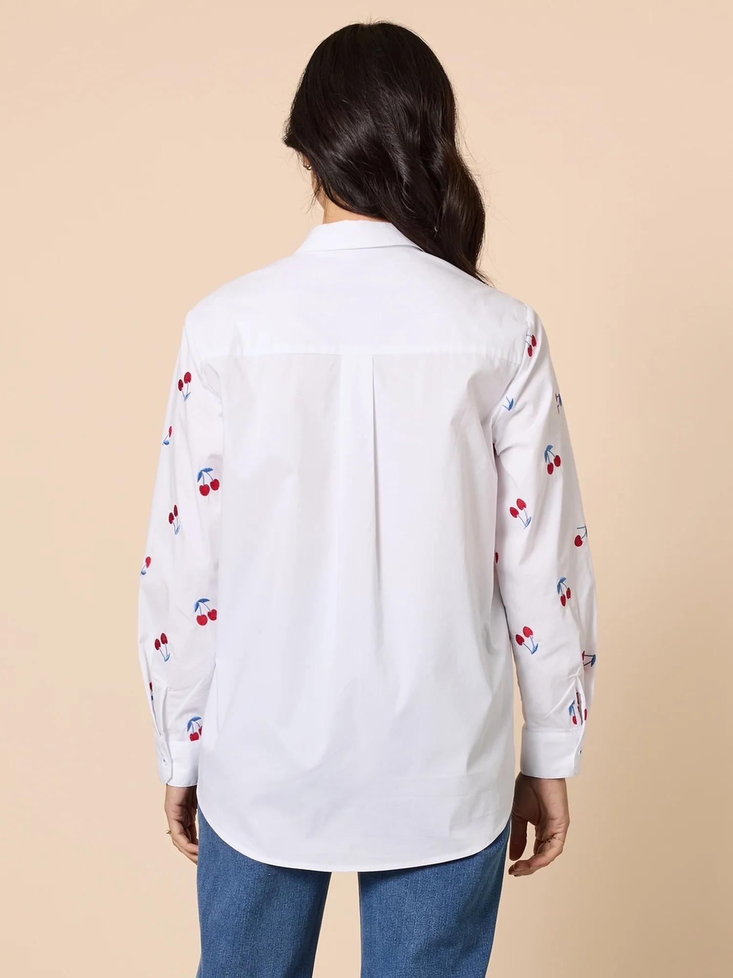 Embroidered Cherry Shirt - White - Image 5