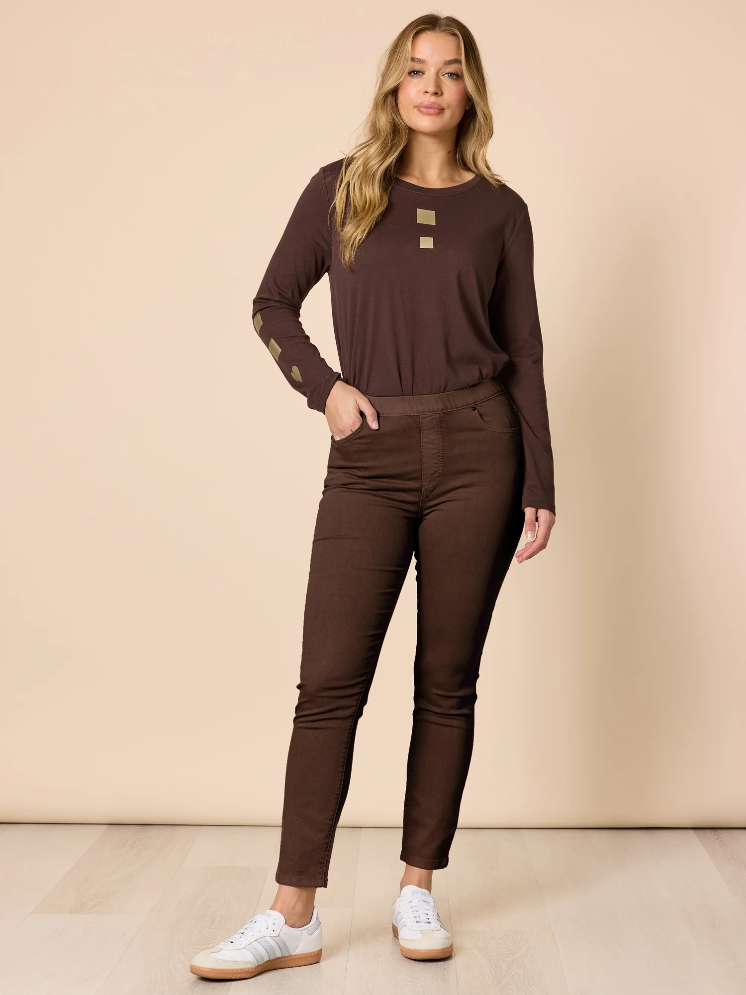 Chicago Slim Leg Jean - Chocolate - Image 3