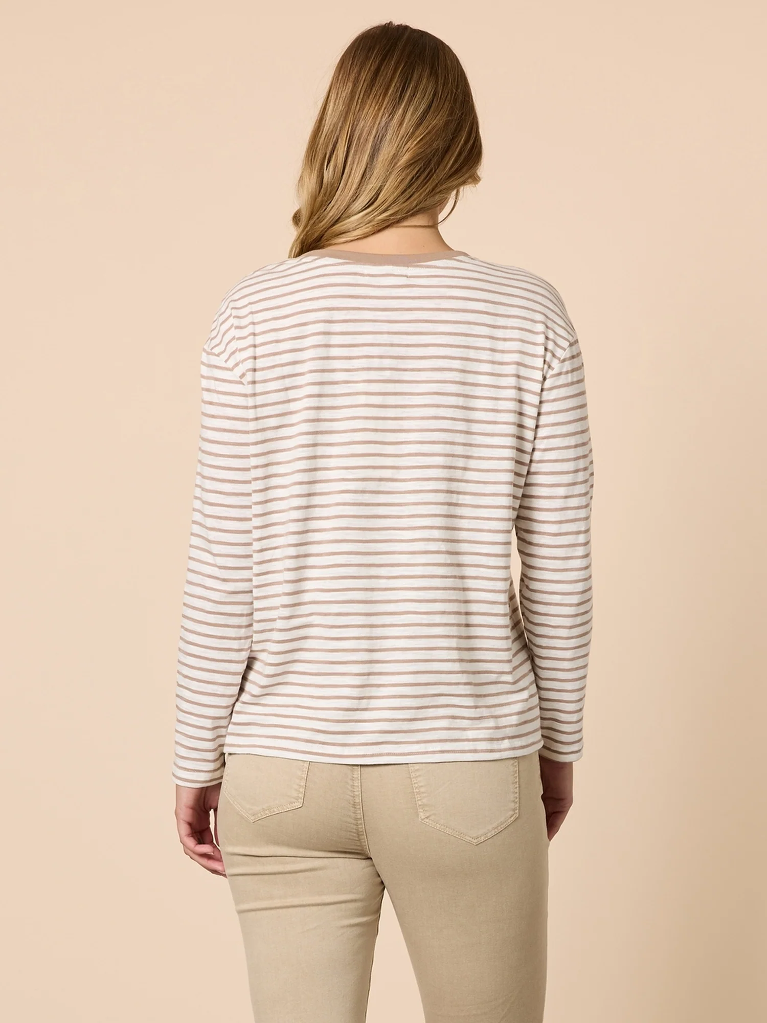 Chien Chic Stripe Print Tee - Natural - Image 4