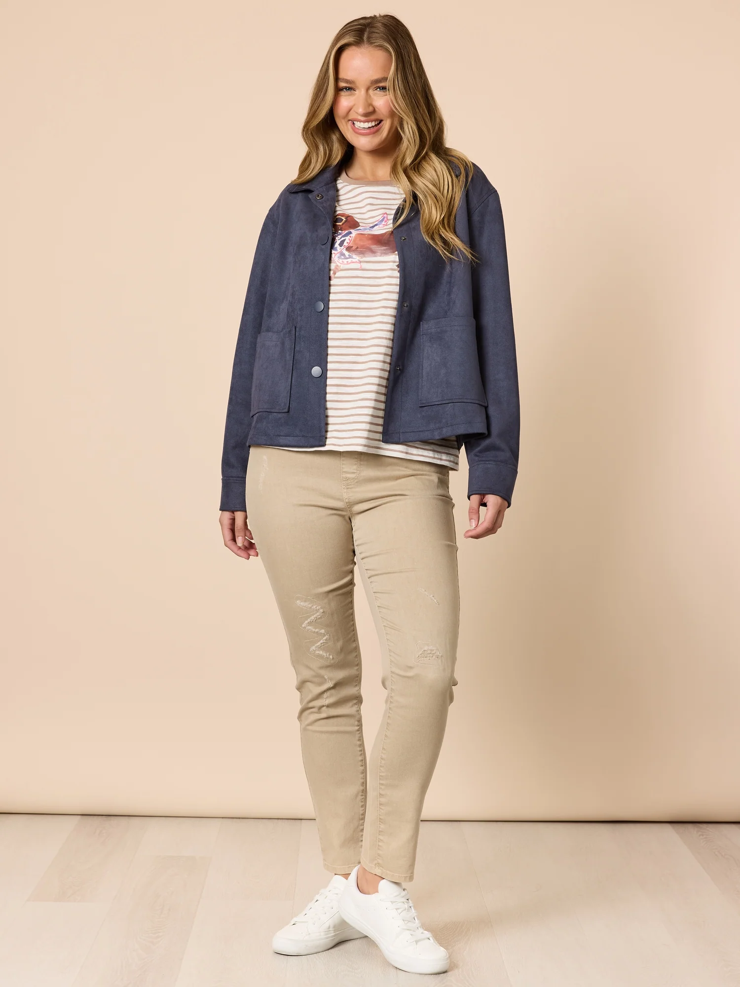 Chien Chic Stripe Print Tee - Natural - Image 6