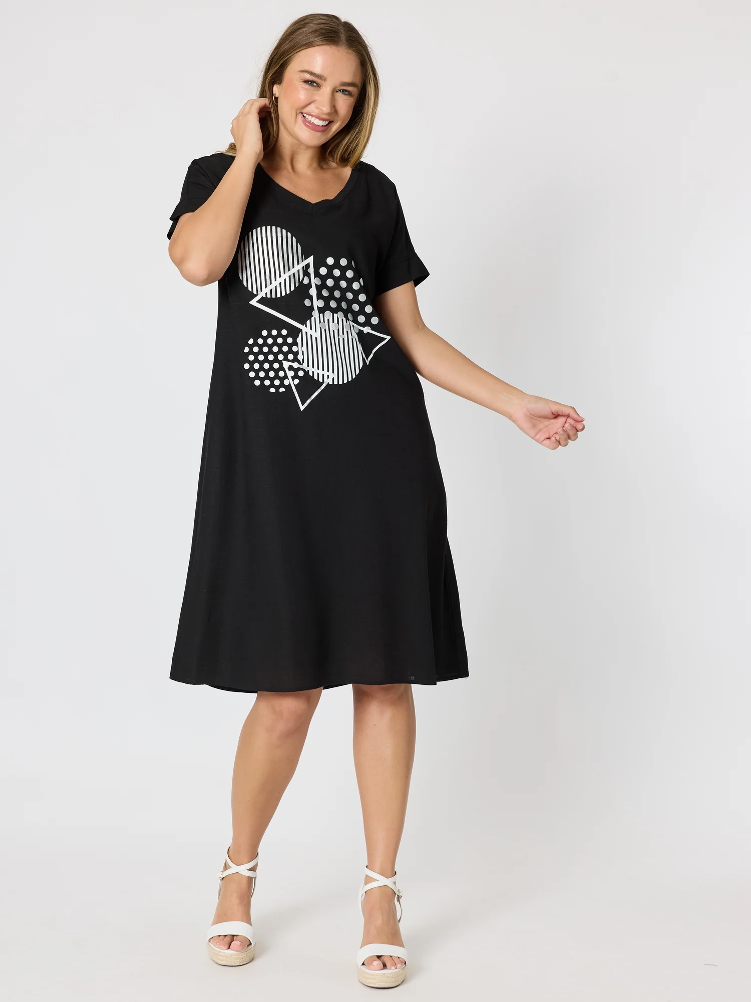 Circle on Circle Dress - Black - Image 6
