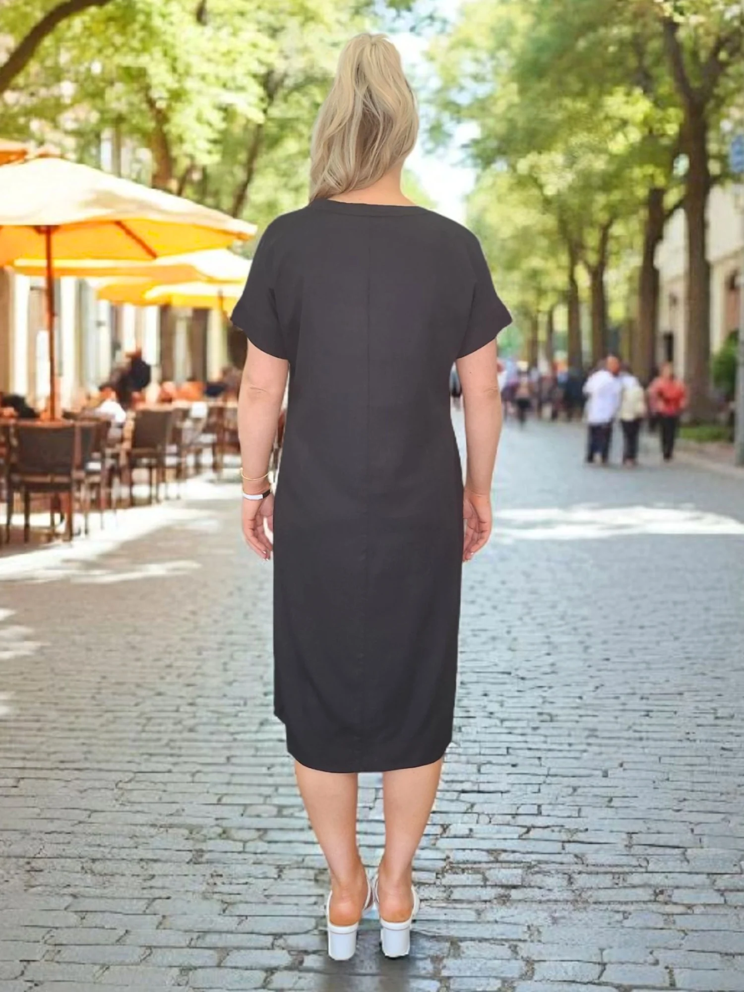 Circle on Circle Dress - Black - Image 7