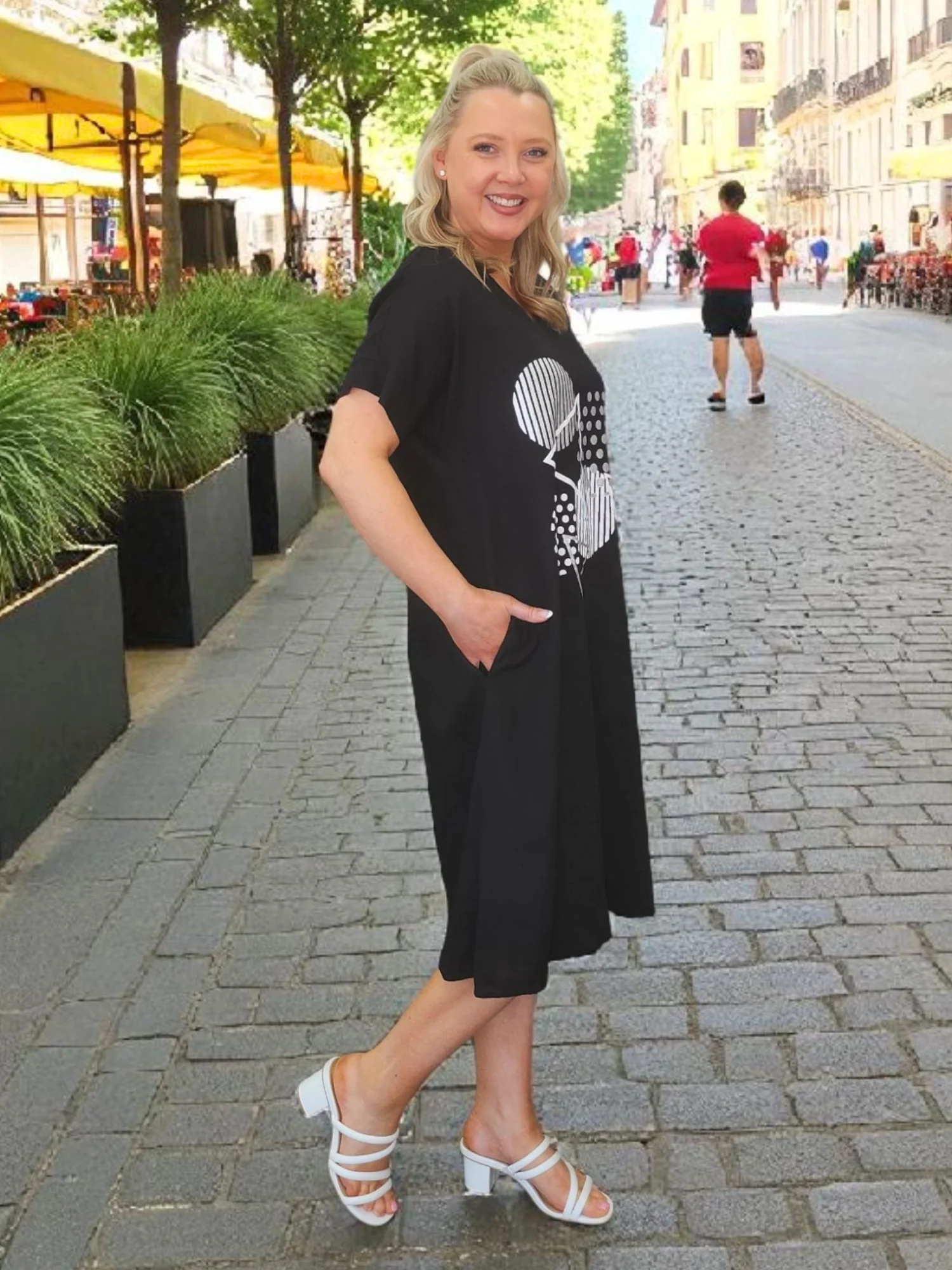 Circle on Circle Dress - Black - Image 8