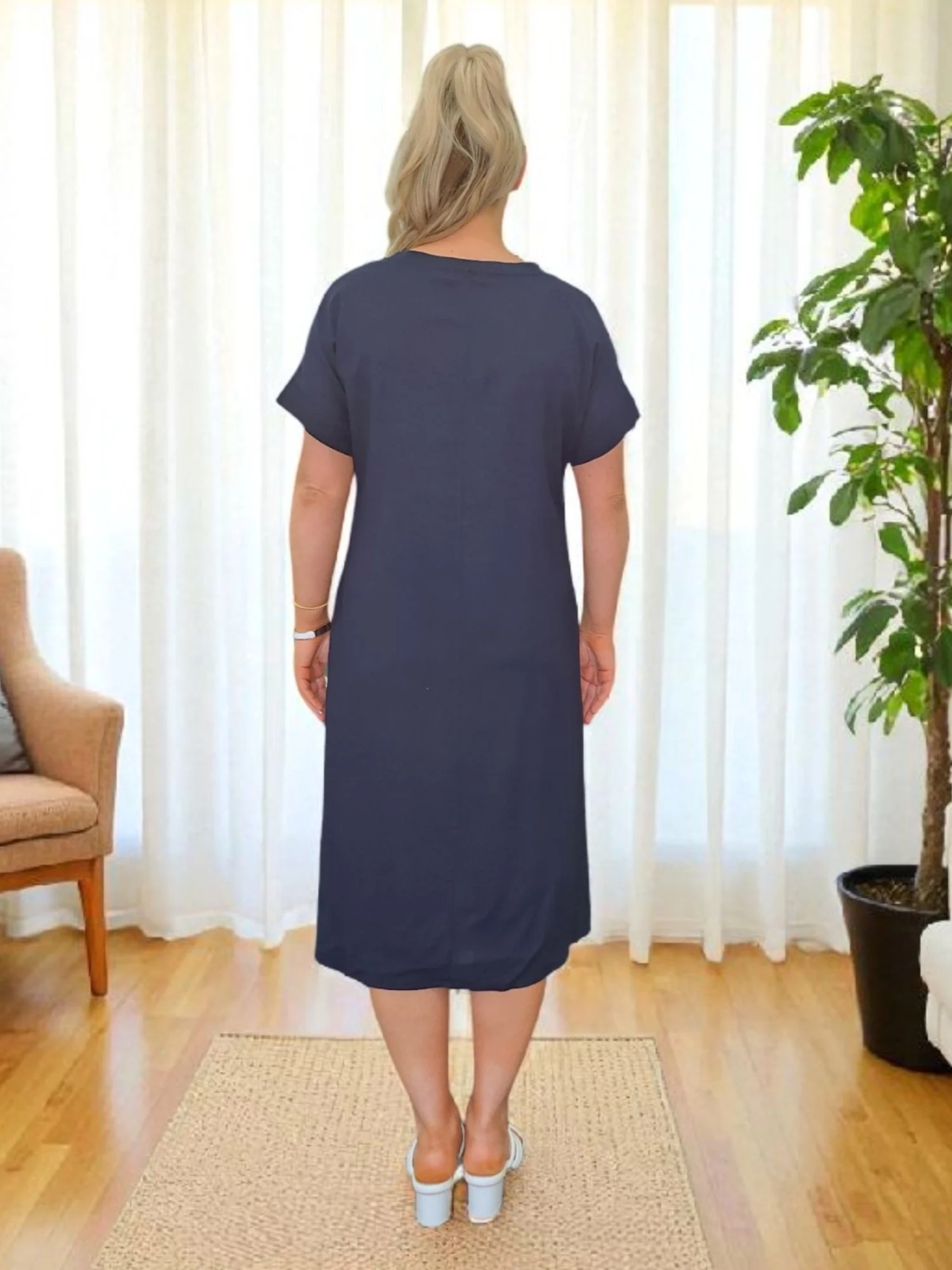 Circle on Circle Dress - Navy - Image 10