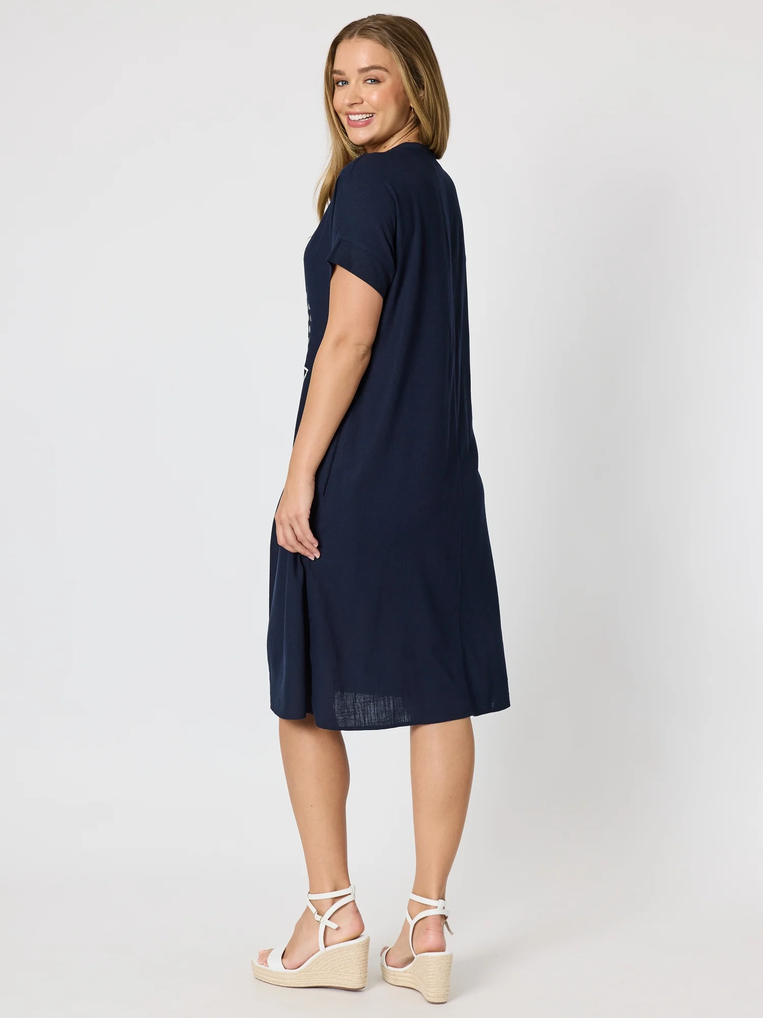 Circle on Circle Dress - Navy - Image 6