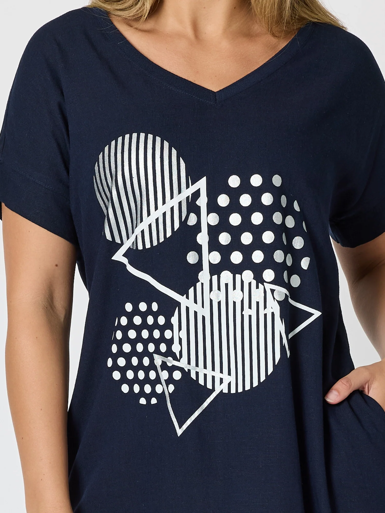 Circle on Circle Dress - Navy - Image 8