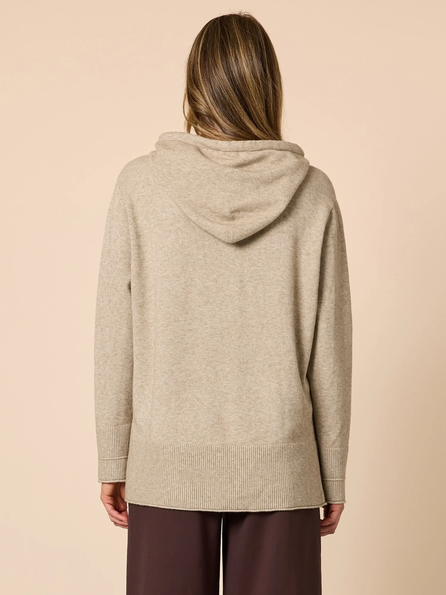 Cirque Hooded Spot Diamante Knit - Latte - Image 4
