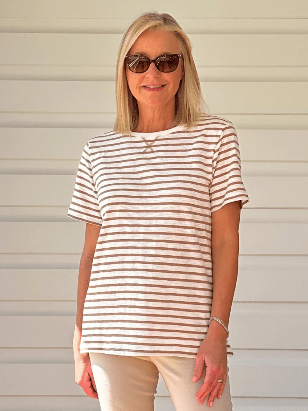 Classic Stripe Tee - Natural - Image 9