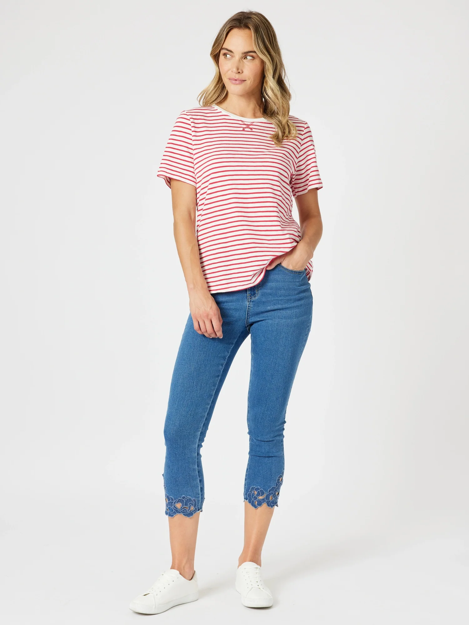 Classic Stripe Tee - Red/White - Image 9