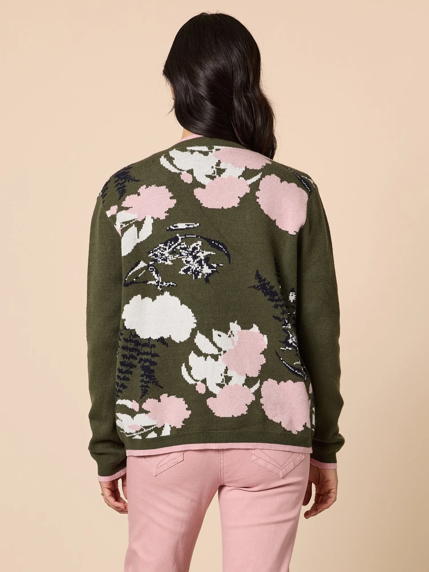 Colorado Floral Print Knit Cardigan - Khaki Multi - Image 5
