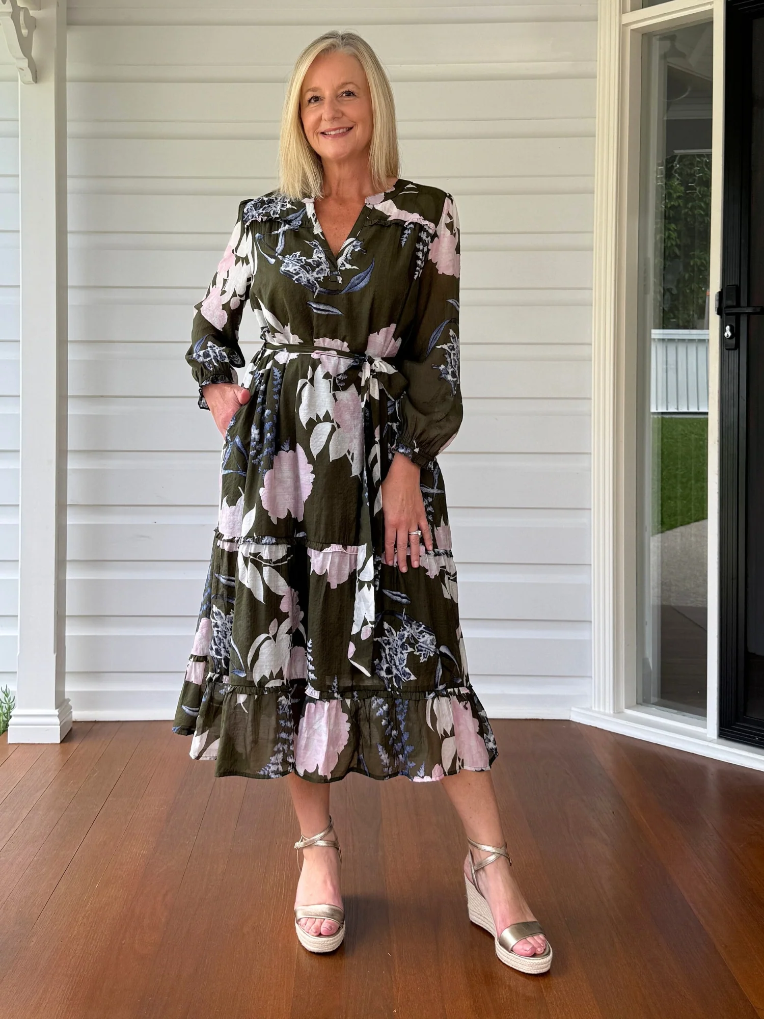 Colorado Floral Print Dress - Khaki Multi