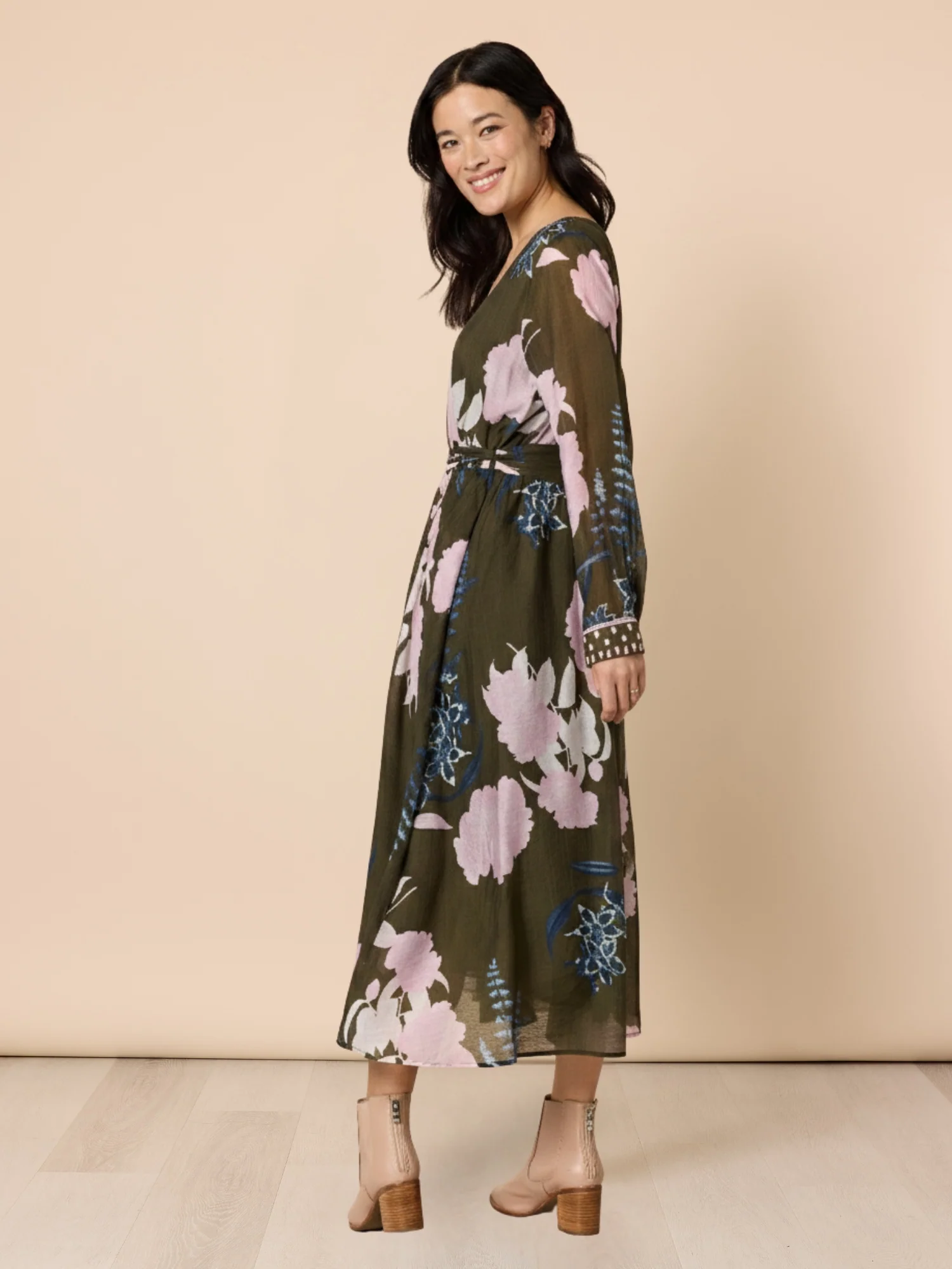 Colorado Floral Print Dress - Khaki Multi - Image 6