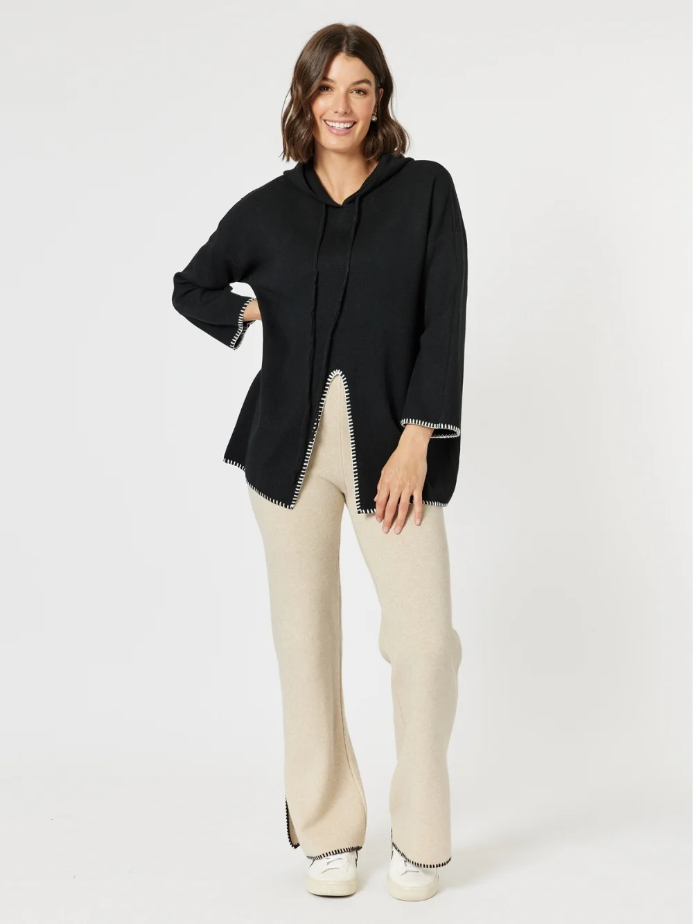 Cosy Split Hem Pant - Natural - Image 4