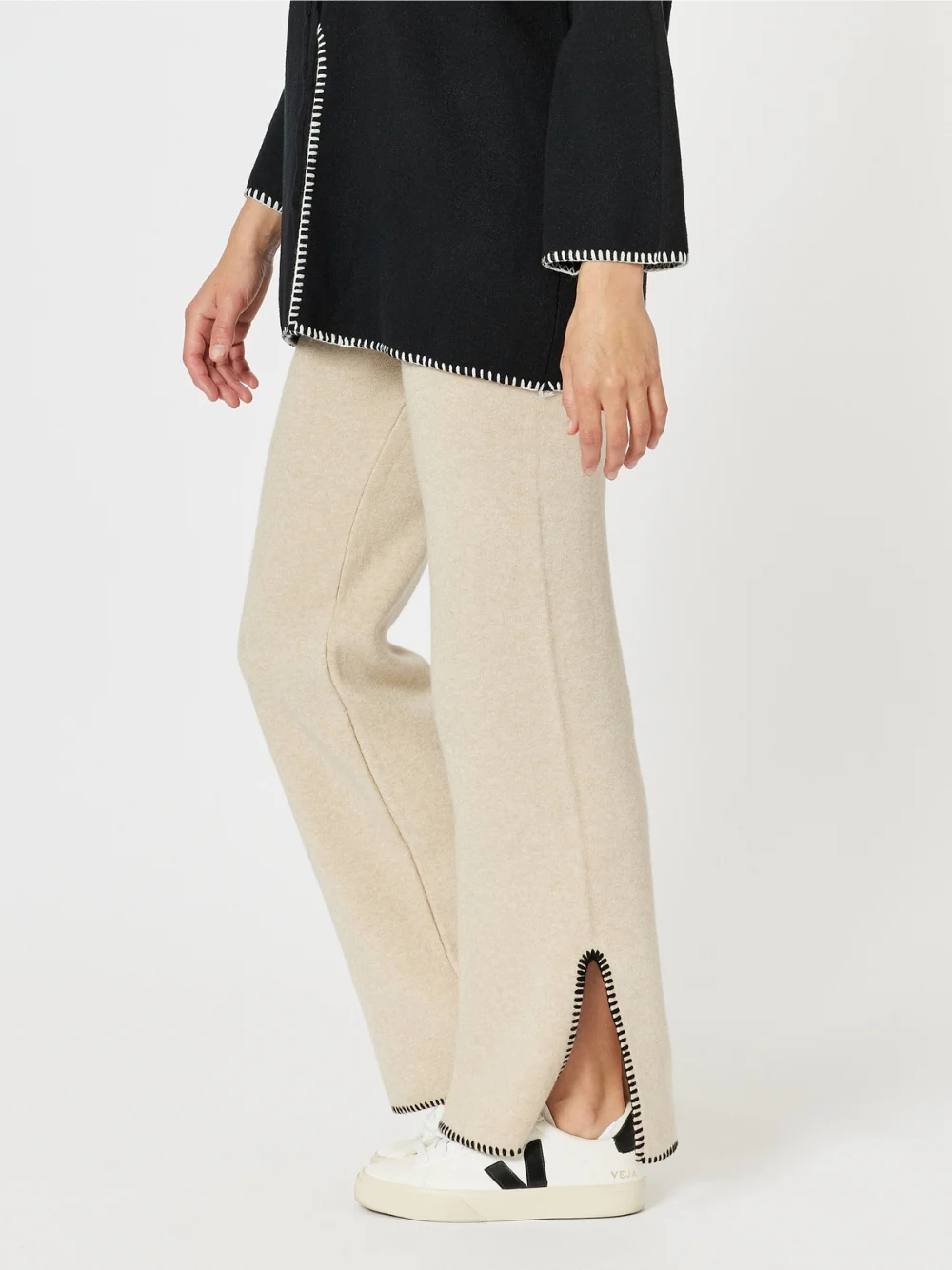 Cosy Split Hem Pant - Natural - Image 6