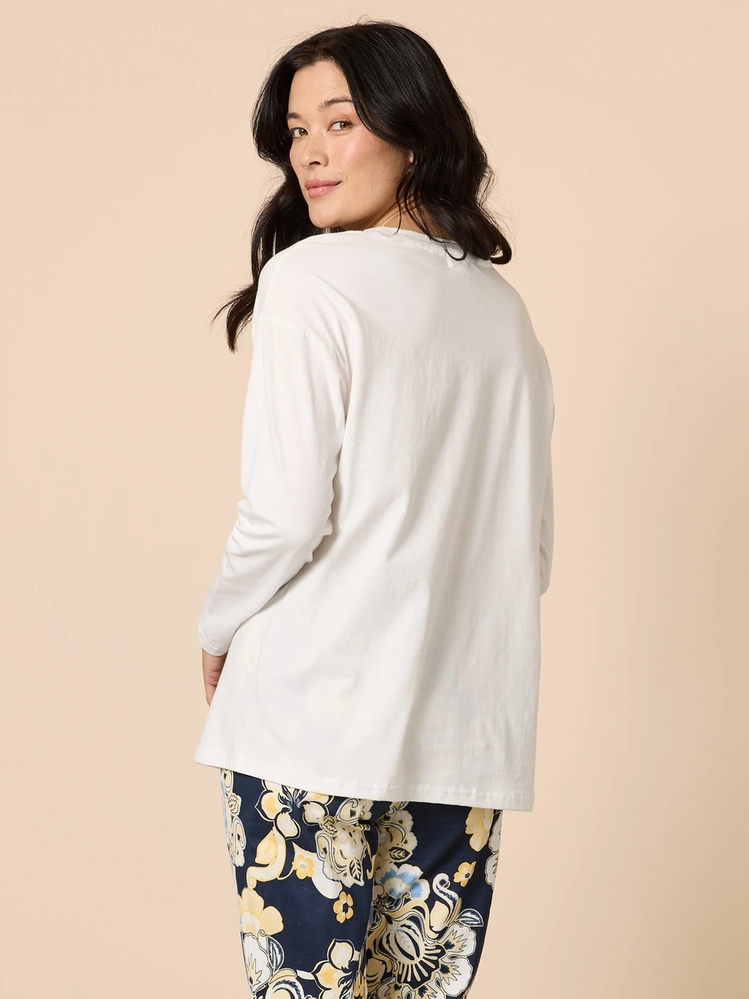 Cote D'Azur Embroidered Logo Long Sleeve Tee - Ivory - Image 3