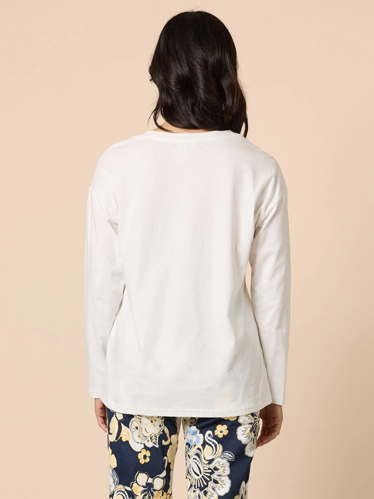 Cote D'Azur Embroidered Logo Long Sleeve Tee - Ivory - Image 4