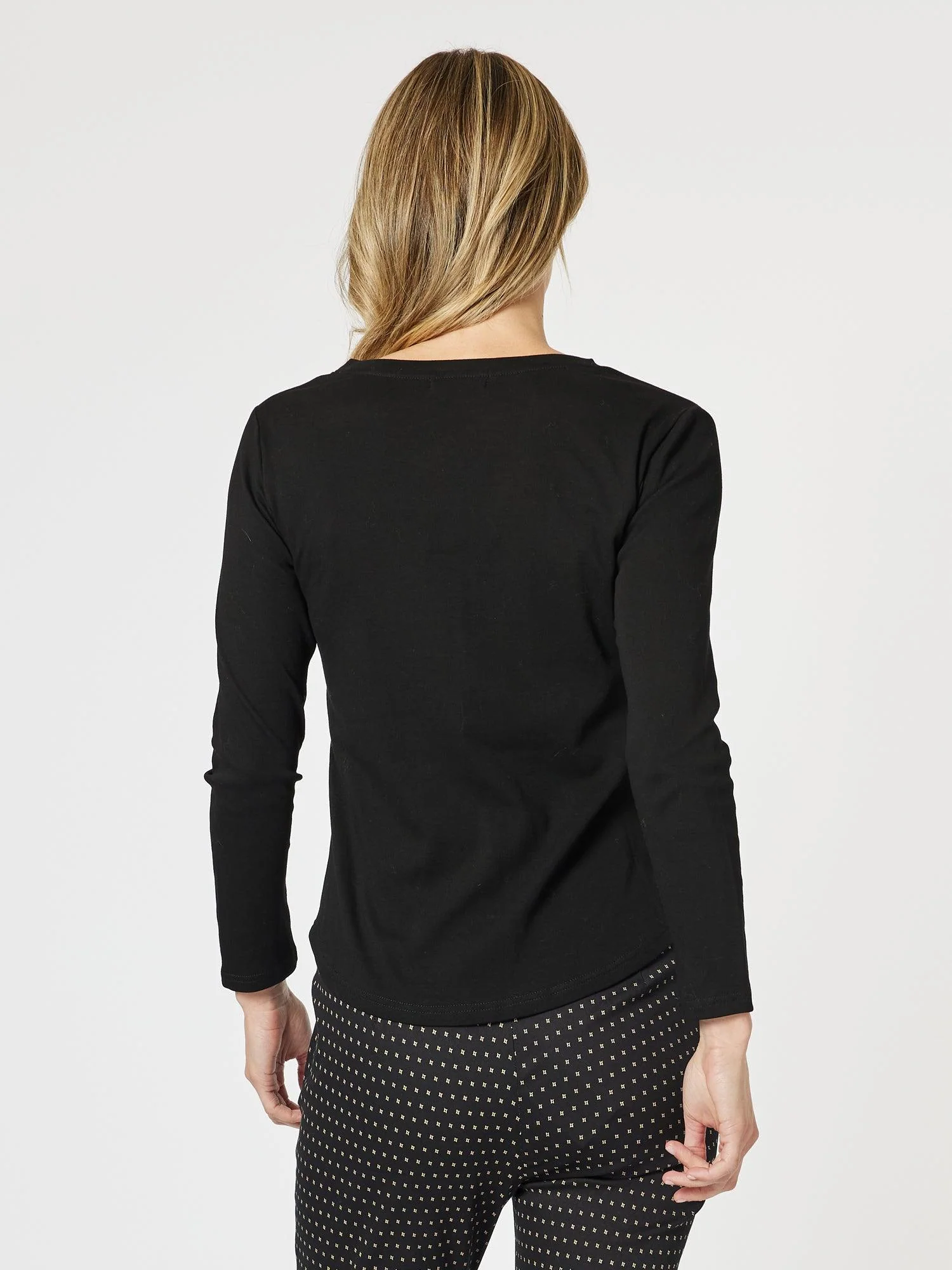 Heritage Long Sleeve Top - Black - Image 4