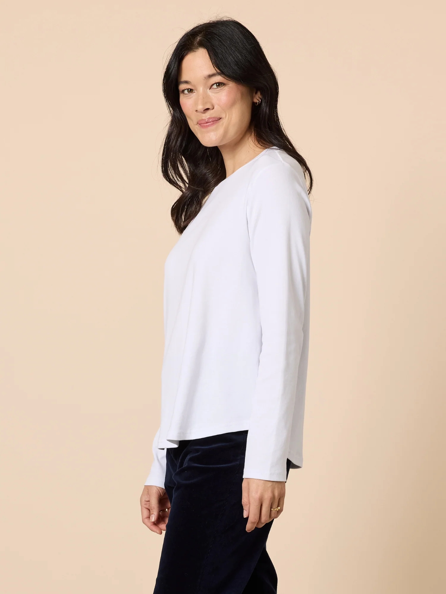 Heritage Long Sleeve Top - White - Image 3