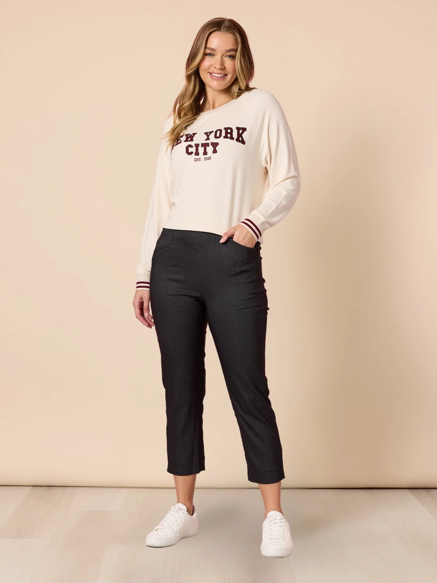 Zara Stretch Pant - Charcoal - Image 2