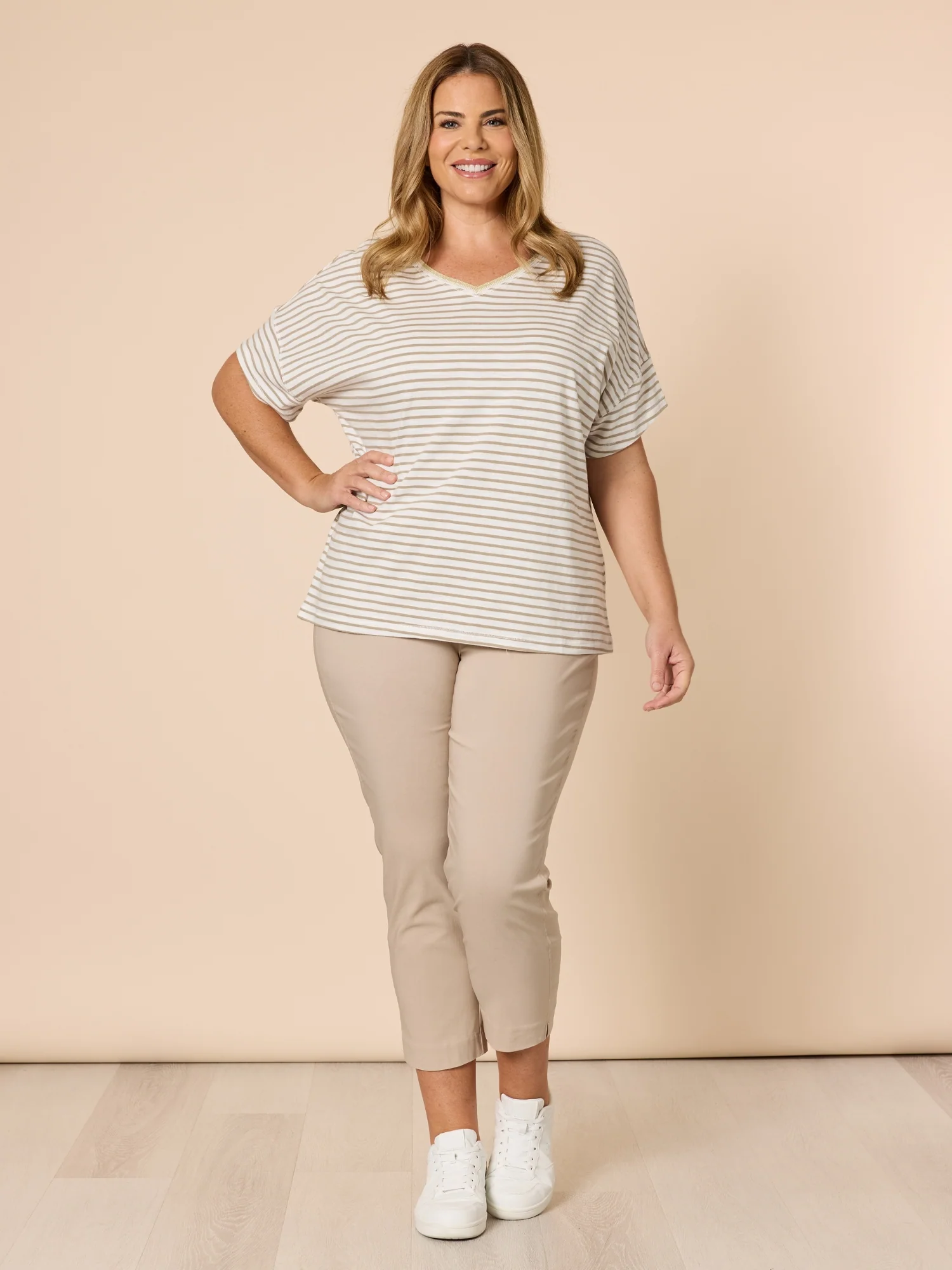 Zara Stretch Pant - Natural - Image 7
