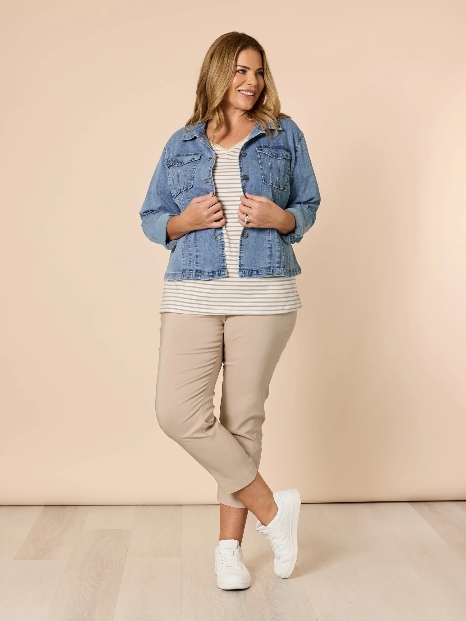 Zara Stretch Pant - Natural - Image 8