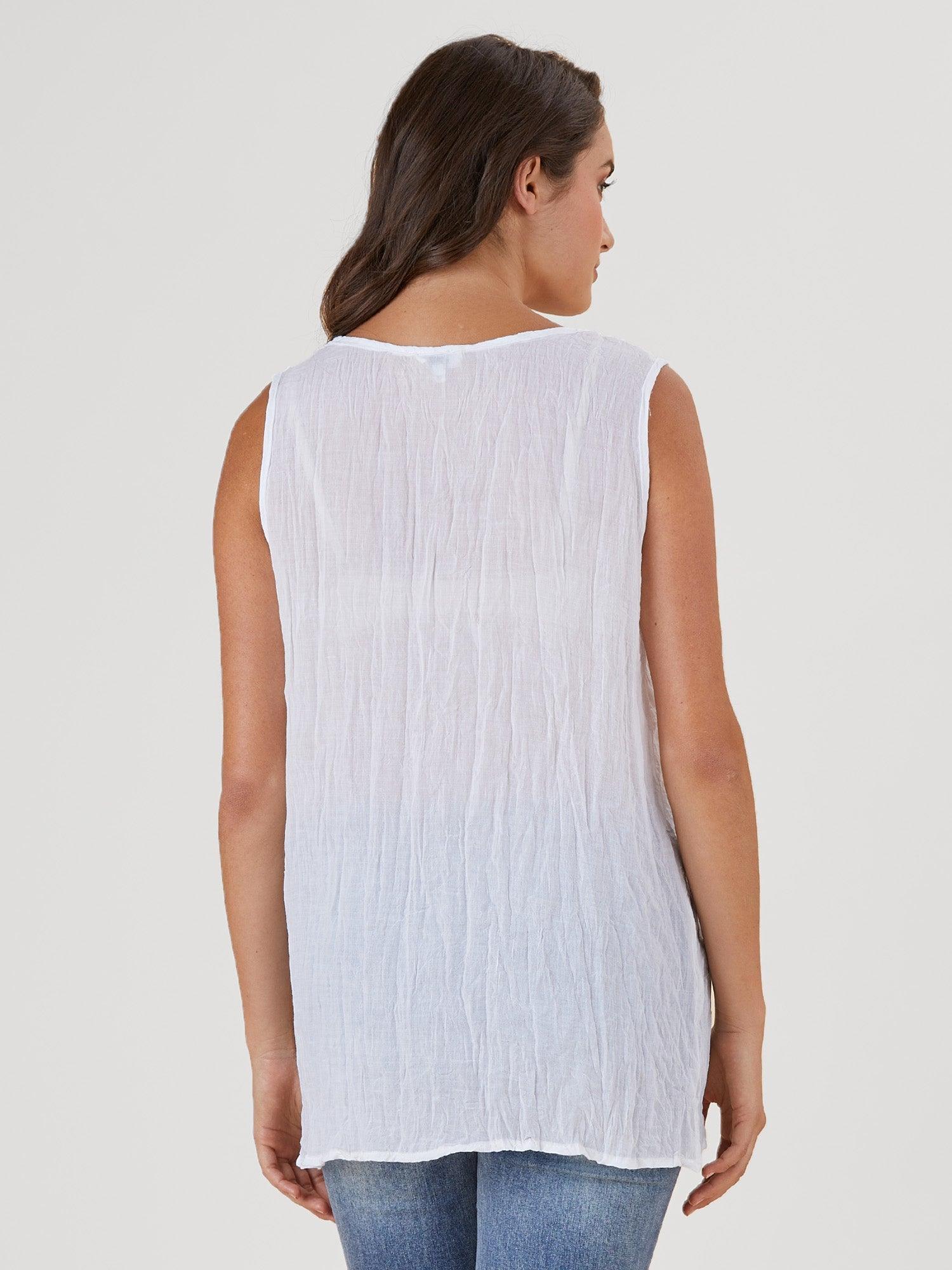 Crushed Layering Cami - White - Image 3