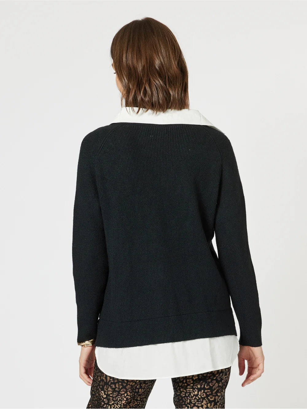 Deux V Neck Knit - Black - Image 4